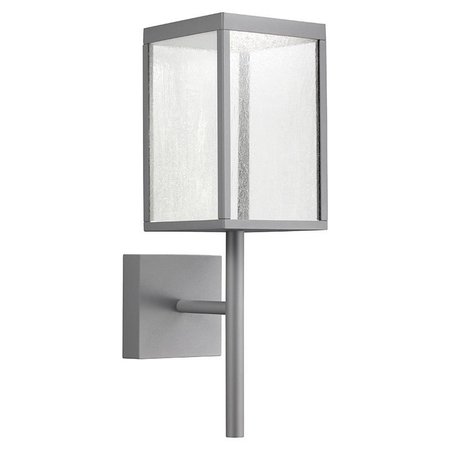 ACCESS LIGHTING Reveal, Dual Voltage Outdoor LED Wall Mount, Satin Gray Finish, Seeded Glass 20081LED-SG/SDG